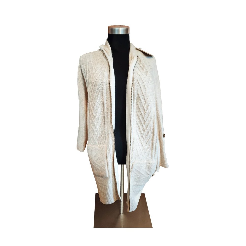 Simply Noelle White Zipup Cardigan